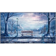 F-224 Картина (Зимний парк) Алмазная мозаика 50x30см, 27 цветов