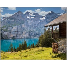 F-396 Картина (Альпийский рай) Алмазная мозаика 40x50см, 40 цветов