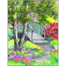 N-172 Картина (Лесной мостик) Алмазная мозаика 20x26см, 35 цветов