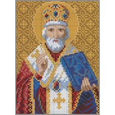 N-269х Икона (Святого Николая Чудотворца) Алмазная мозаика 20x27см, 34 цвета