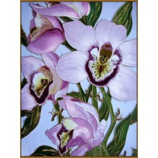 N-201x Картина (Фиолетовые орхидеи) Алмазная мозаика 20x28см, 21 цвет
