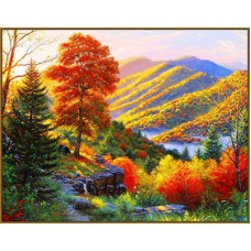N-279х Картина (Природа в лучах солнца) Алмазная мозаика 25x20см, 23 цвета