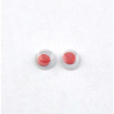 Глазки круглые бегающие d6мм , пластик, бело-красные