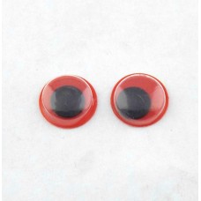 Глазки круглые бегающие d10мм пластик, черно-красные