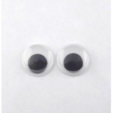 Глазки круглые бегающие d7мм пластик, черно-белые