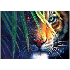 NR-135 Картина (Тигр в засаде) Алмазная мозаика 29.5x20.5см, 30 цветов